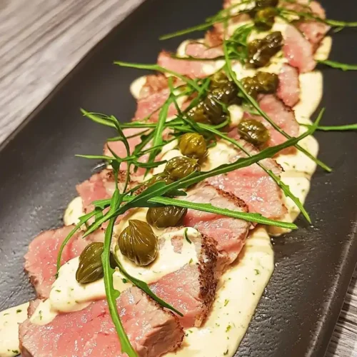 Tataki de Veau Rosé Crème de Thon Exquis 5 Tataki de Veau Rosé Crème de Thon