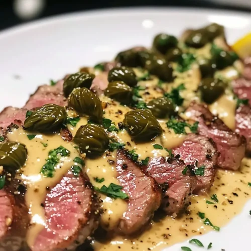 Tataki de Veau Sauce Vitello Tonnato & Câpres Frites 5 Tataki de Veau Sauce Vitello Tonnato