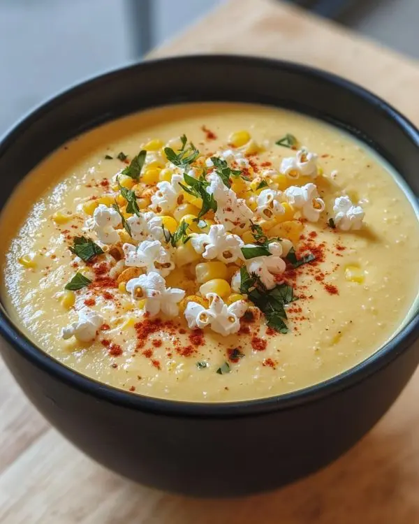 Velouté Glacé de Maïs Explosif 4 Velouté Glacé de Maïs, Lait de Coco & Citron Vert, Popcorn au Paprika Fumé