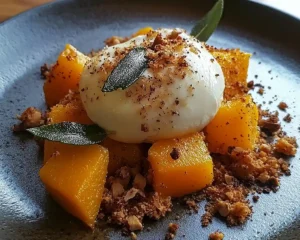 Burrata sur Courge Butternut Rôtie