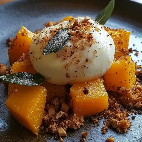 Burrata sur Courge Butternut Rôtie