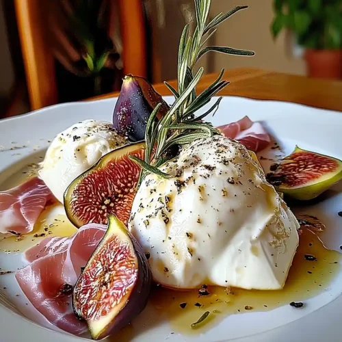 Burrata sur Figues Fraîches Rôties au Miel
