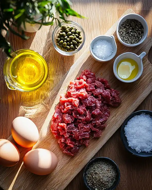 Les ingrédients pour Tartare de Bœuf à l'Italienne