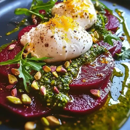 Recette Burrata sur Carpaccio de Betterave
