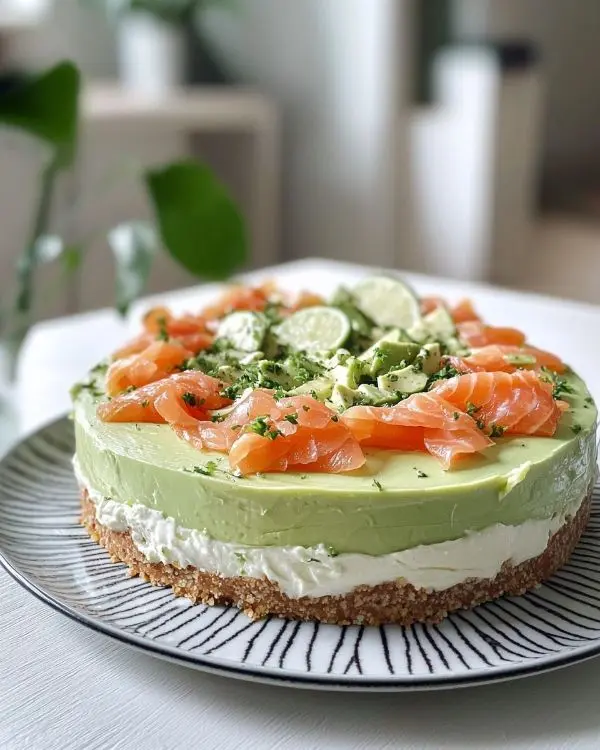 Cheesecake Salé sans Cuisson 3 Recette Cheesecake salé sans cuisson à l'avocat et citron vert