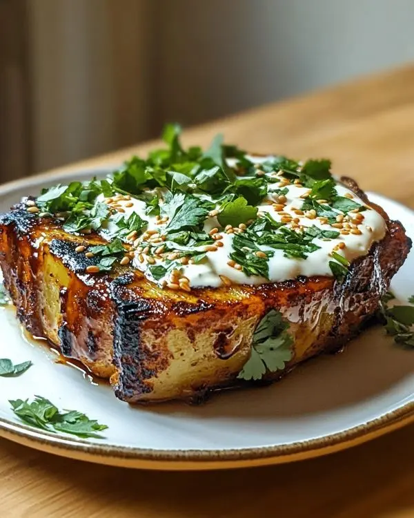 Recette Steak de Céleri-Rave Rôti Laqué Harissa