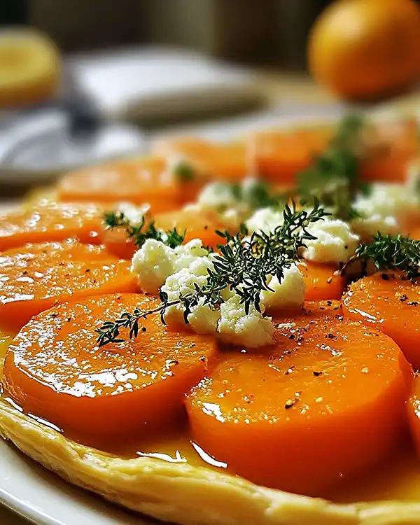Tarte Tatin de Carottes Glacées au Cumin 4 Tarte Tatin de Carottes Glacées au Cumin, Semoule aux Agrumes & Chèvre Frais