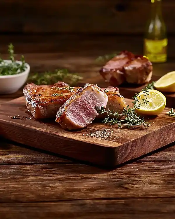 Recette Côte de Veau à la Poêle 4 côtelette de veau rôtie à la poêle