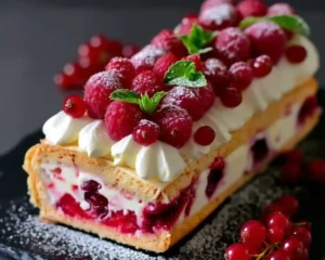 Bûche Mascarpone-Framboise Sans Cuisson