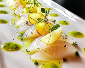 Ceviche de Daurade à la Poire & Gingembre