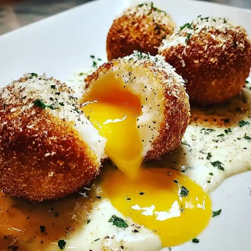 Cromesquis d'Œuf Mollet à la Truffe 3 Cromesquis d’Œuf Mollet à la Truffe & Crème de Parmesan
