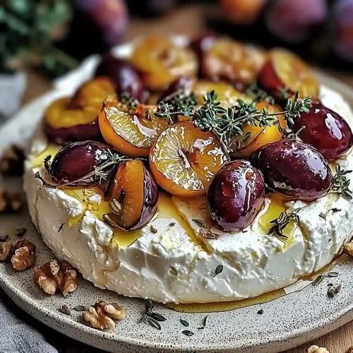 Feta Fouettée Prunes Rôties au Thym & Miel 2 Feta Fouettée, Prunes Rôties au Thym & Miel