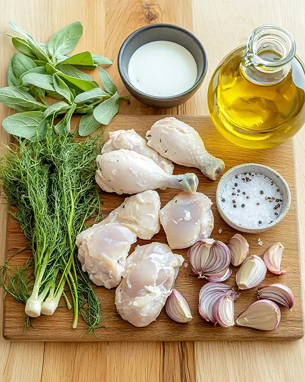 Poulet à L'estragon Crémeux 2 Les ingrédients pour poulet à l'estragon