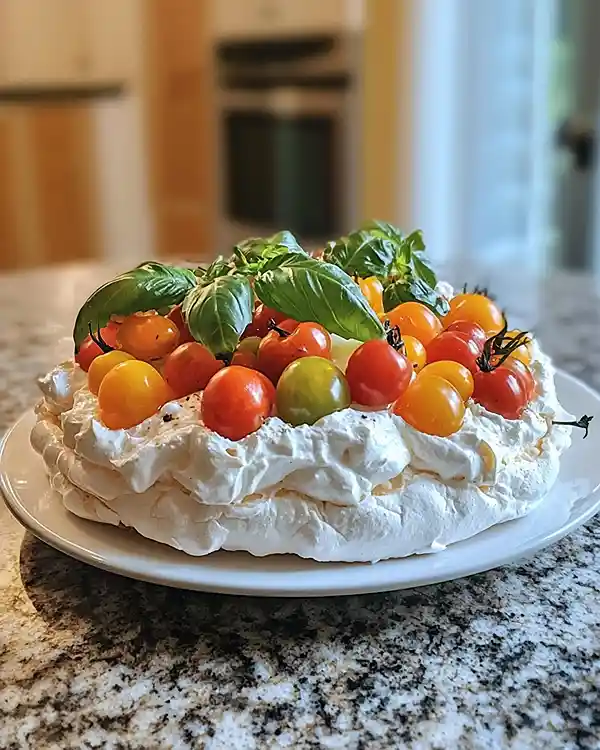 Pavlova Salée Croustillante 5 Pavlova Salée avec meringue au poivre