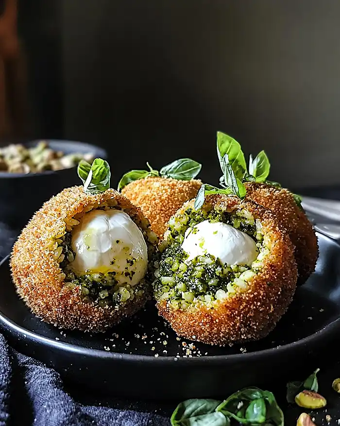 Arancini Cœur Burrata 5 Arancini Cœur Burrata & Pesto de Pistache