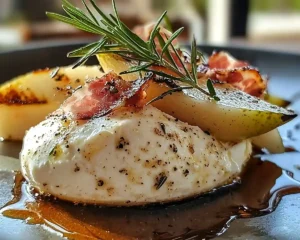 Burrata sur Poires Rôties au Romarin