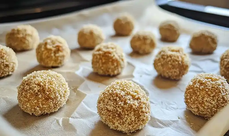 Cookie Salé au Chorizo 5 La préparation de la recette Cookie Salé au Chorizo avec Cœur Coulant de Scamorza et Pesto de Tomates Séchées