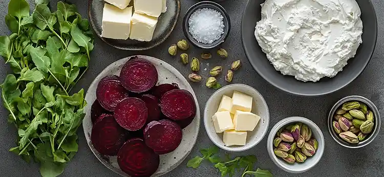 Les ingrédients pour Cheesecake Salé Betterave