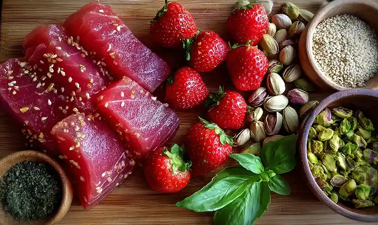 Les ingredients pour la recette Tataki de Thon Rouge Vierge