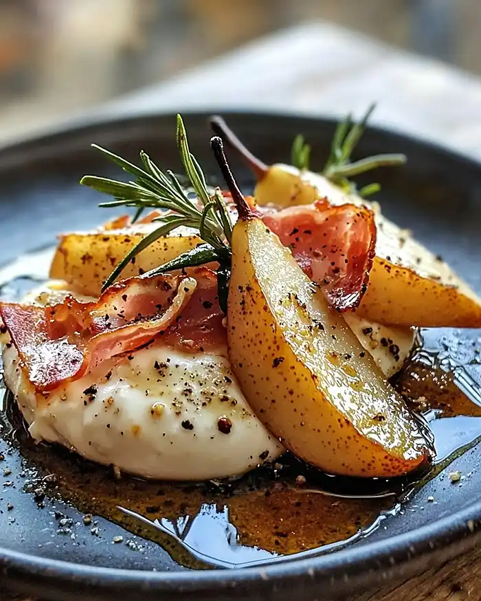 Recette Burrata sur Poires Rôties au Romarin