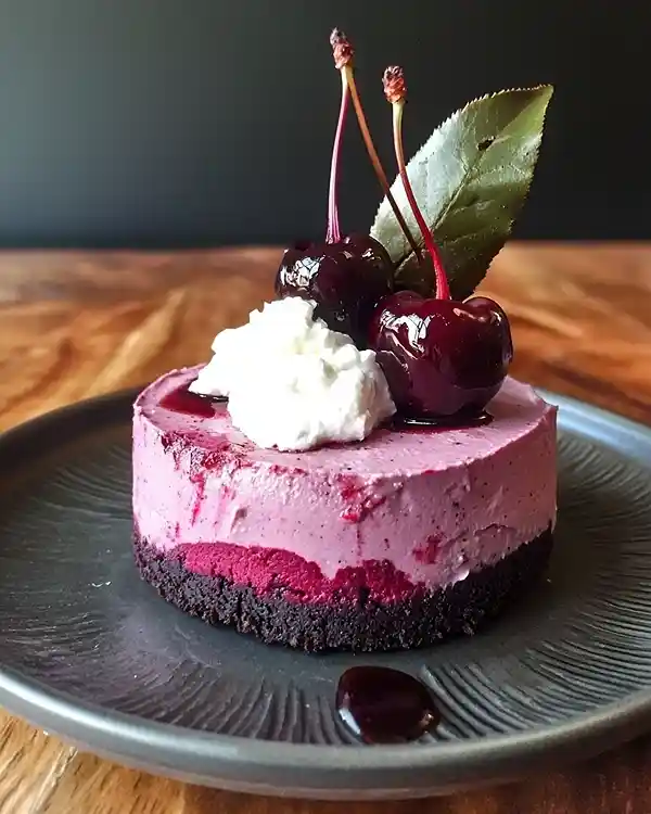 Recette Forêt-Noire Salée Mousse de Betterave, Chantilly de Chèvre & Griottes au Balsamique