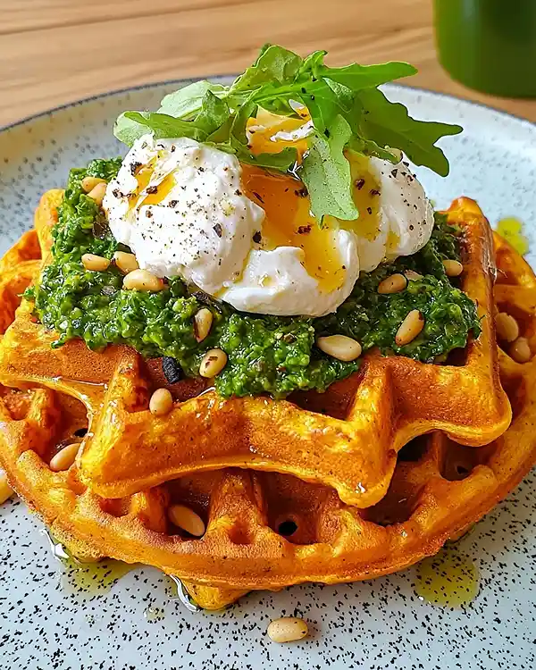 Gaufre de Patate Douce Burrata Crémeuse 2 Recette Gaufre de Patate Douce Burrata Crémeuse