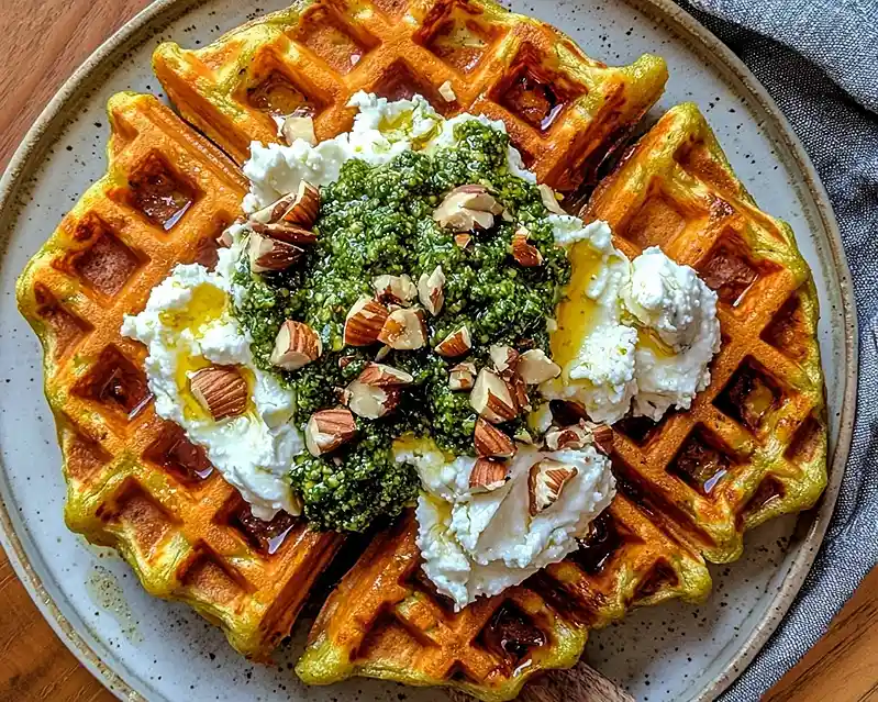 Recette Gaufre de Patate Douce et Stracciatella