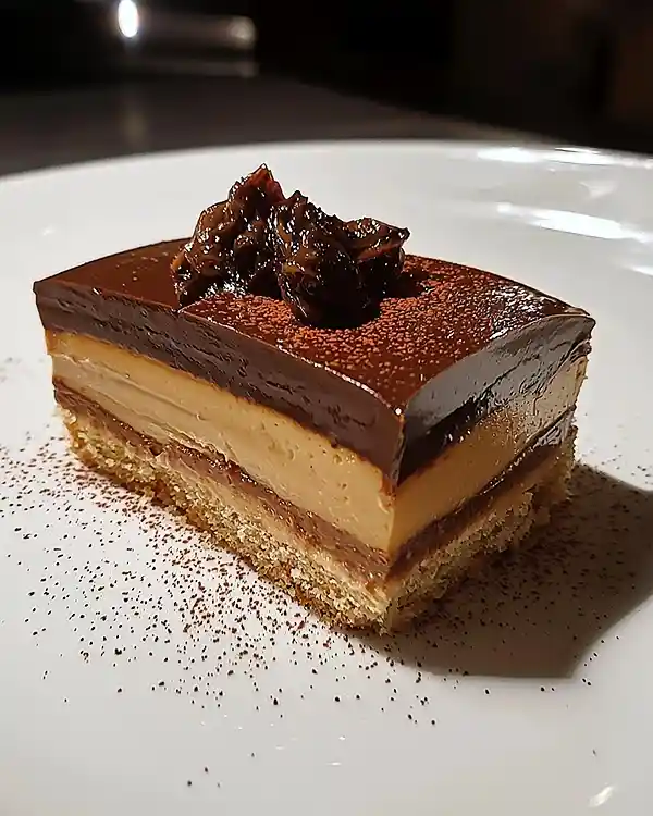 Opéra Salé au Foie Gras 4 Recette Opéra Salé au Foie Gras, Pain d'Épices et Glaçage aux Cèpes