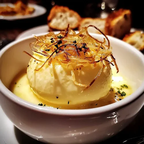 Île Flottante Salée Façon Soupe à l'Oignon 2 Île Flottante Salée Façon Soupe à l'Oignon
