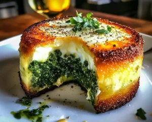 Le Moelleux Salé au Parmesan, Cœur Coulant de 'Nduja et Pesto de Roquette