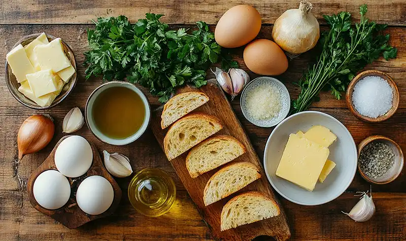 Île Flottante Salée Façon Soupe à l'Oignon 3 Les ingrédients pour Île Flottante Salée Façon Soupe à l'Oignon