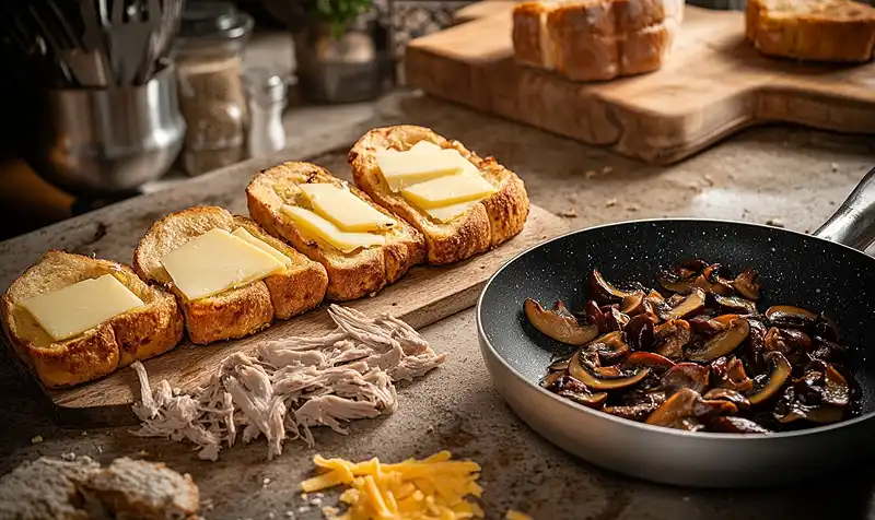 Croque-Monsieur Perdu au Confit de Canard 4 Préparation de la recette Croque-Monsieur Perdu au Confit de Canard