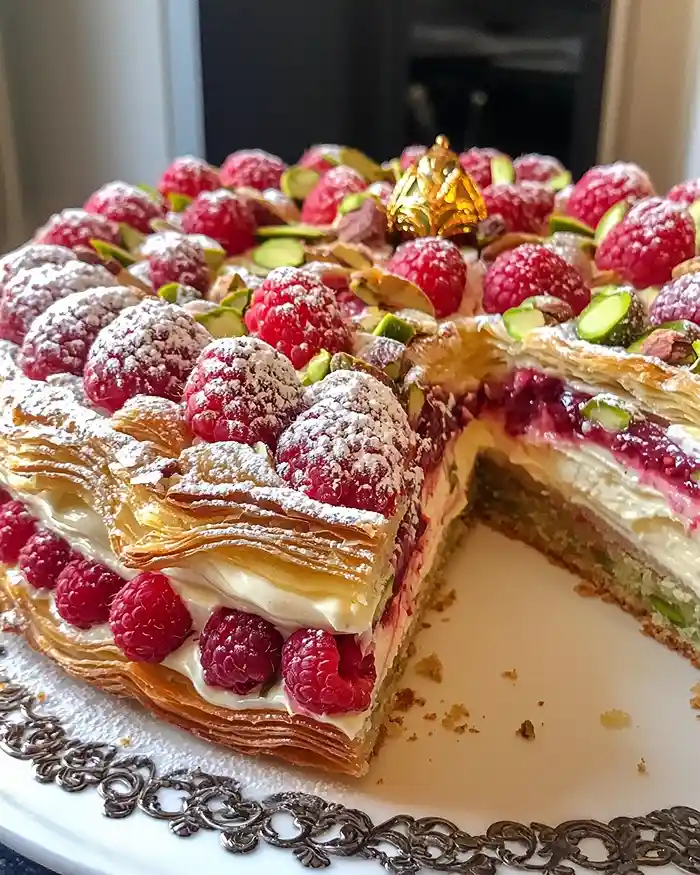 La Galette des Rois Couronne Framboise & Pistache 4 Recette La Galette des Rois Couronne Framboise