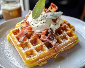 Gaufre de Butternut au Lard Fumé