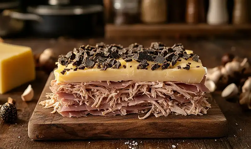 La préparation d la Cordon Bleu de Chef à l'Effiloché de Veau Confit