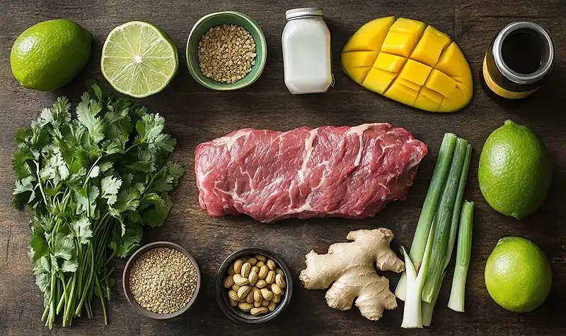 Tartare de Bœuf Façon Thaï et Vinaigrette Coco-Citronnelle 3 Les ingrédients pour Tartare de Bœuf Façon Thaï et Vinaigrette Coco-Citronnelle
