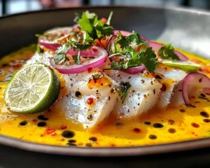 Recette Ceviche de Bar au Lait de Coco et Fruit de la Passion