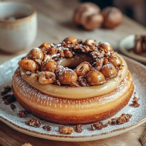 Recette Paris-Brest Salé, Crème Mousseline au Foie Gras & Praliné Croustillant aux Champignons