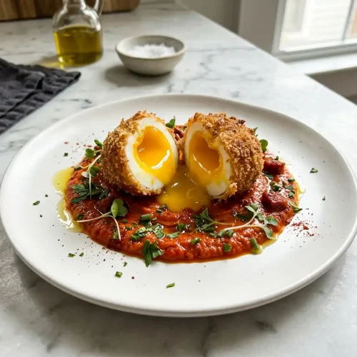 Œuf Mollet Pané au Chorizo