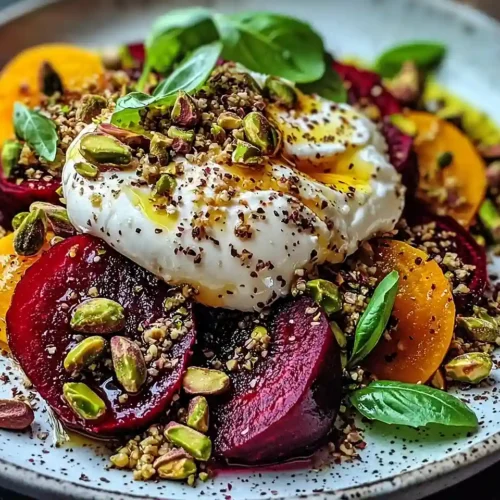 Burrata sur Carpaccio de Betteraves Multicolores 2 Burrata sur Carpaccio de Betteraves Multicolores