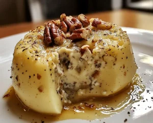 Fondant Salé au Gorgonzola, Cœur Coulant de Poire & Noix de Pécan