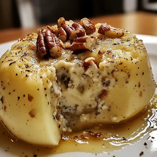 Fondant Salé au Gorgonzola, Cœur Coulant de Poire & Noix de Pécan