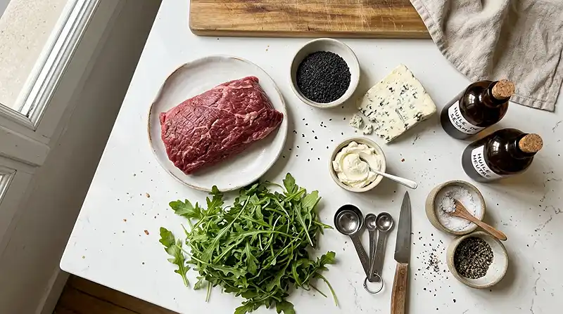 Tataki de Bœuf au Sésame Noir 3 Les ingrédients pour Tataki de Bœuf au Sésame Noir & Crème de Gorgonzola