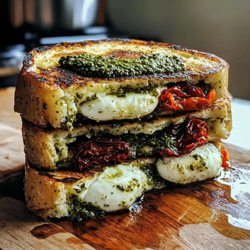 Pain Perdu Salé Façon Caprese Cœur Coulant de Mozzarella & Pesto