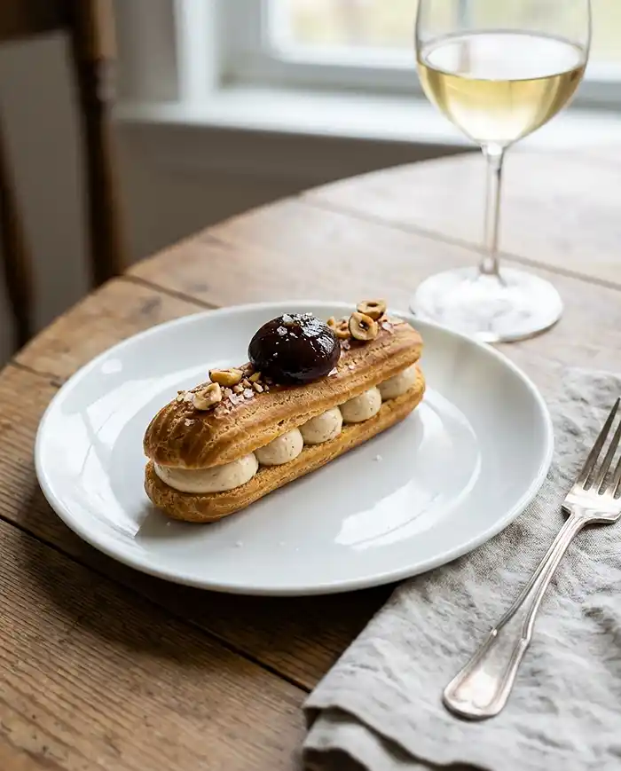 Éclair au Foie Gras & Confit de Figue, Éclats de Noisettes Torréfiées 5 Recette Éclair au Foie Gras & Confit de Figue