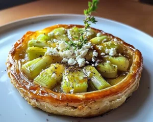 Tarte Tatin de Poireaux au Miel & Chèvre