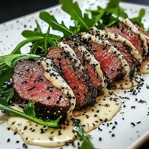 Tataki de Bœuf au Sésame Noir 2 Tataki de Bœuf au Sésame Noir & Crème de Gorgonzola