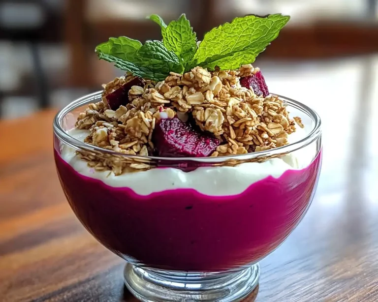 Feta Fouettée à la Betterave, Granola Salé & Menthe