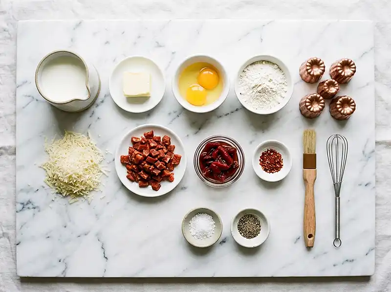 Les ingrédients pour Cannelé Salé au Chorizo & Manchego