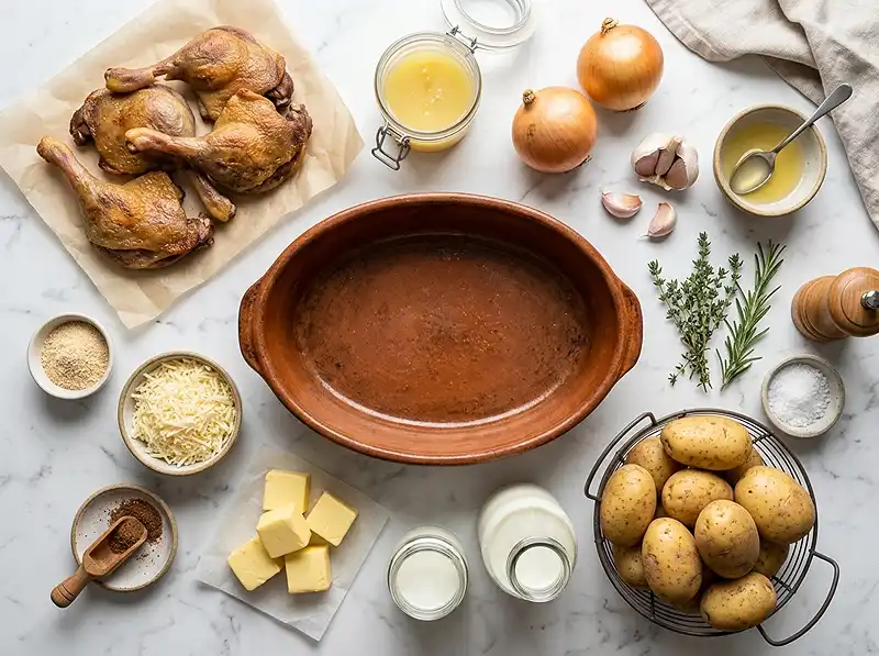 Les ingrédients pour parmentier de canard grand-mère